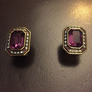 Heidi Daus Purple and Blue Earrings